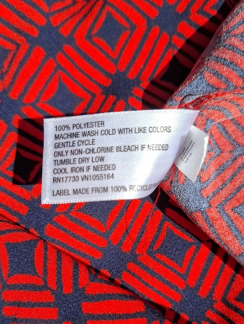 Merona Red/Blue Geometric Shift Dress Sz XL - Picture 5 of 5
